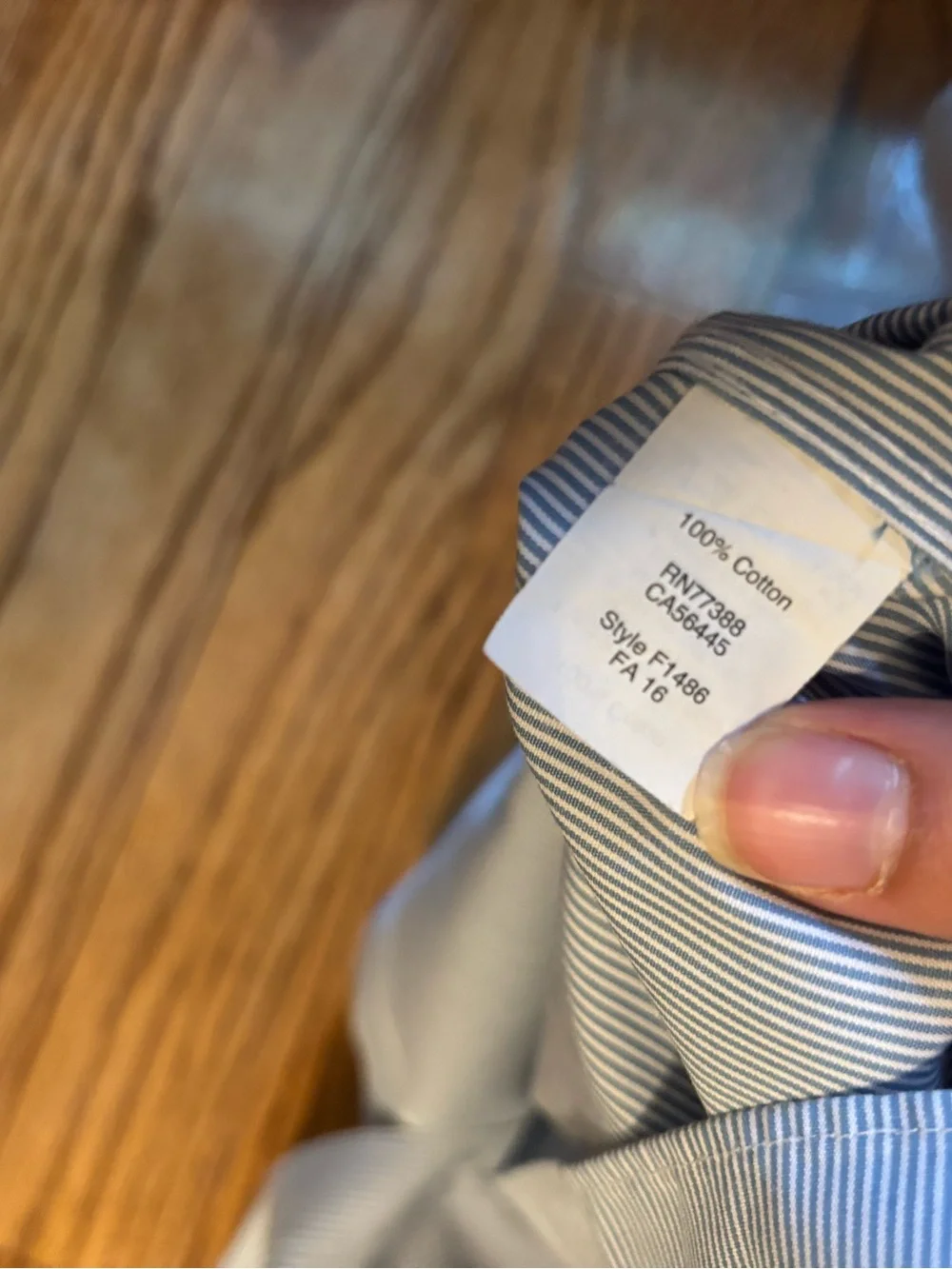 J.Crew Factory Wrinkle-Free Blue Stripe Button Down Shirt Men's XL 80s 2-Ply Cot